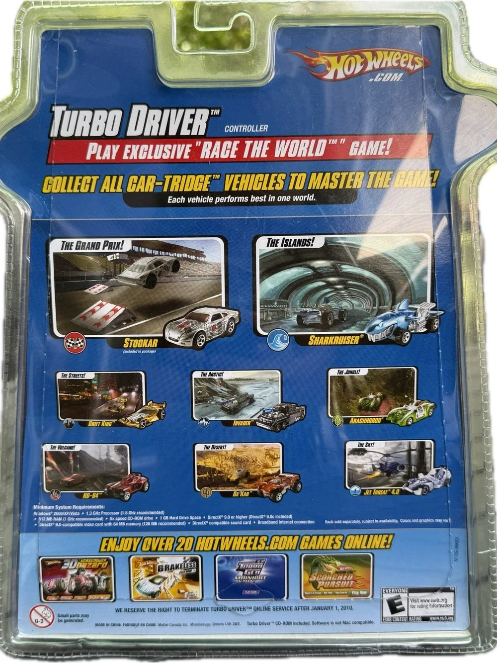 Hot Wheels Turbo Driver Controller PC Game Car-Tridge Sealed Mattel N1709 2008